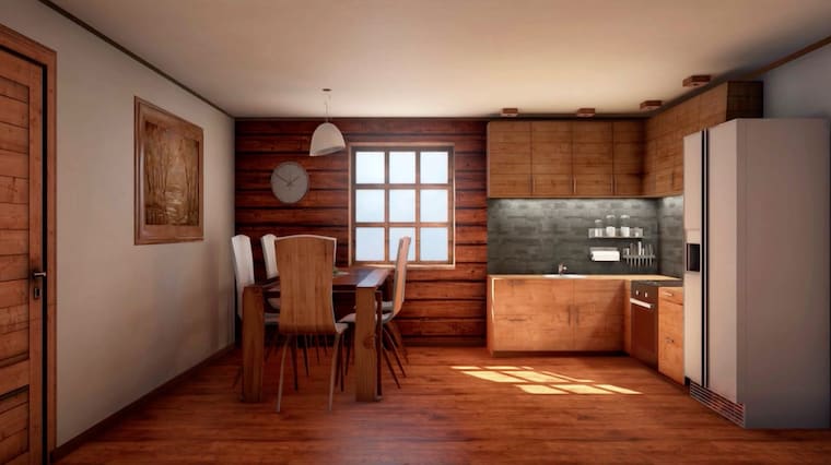3D chalet interiors